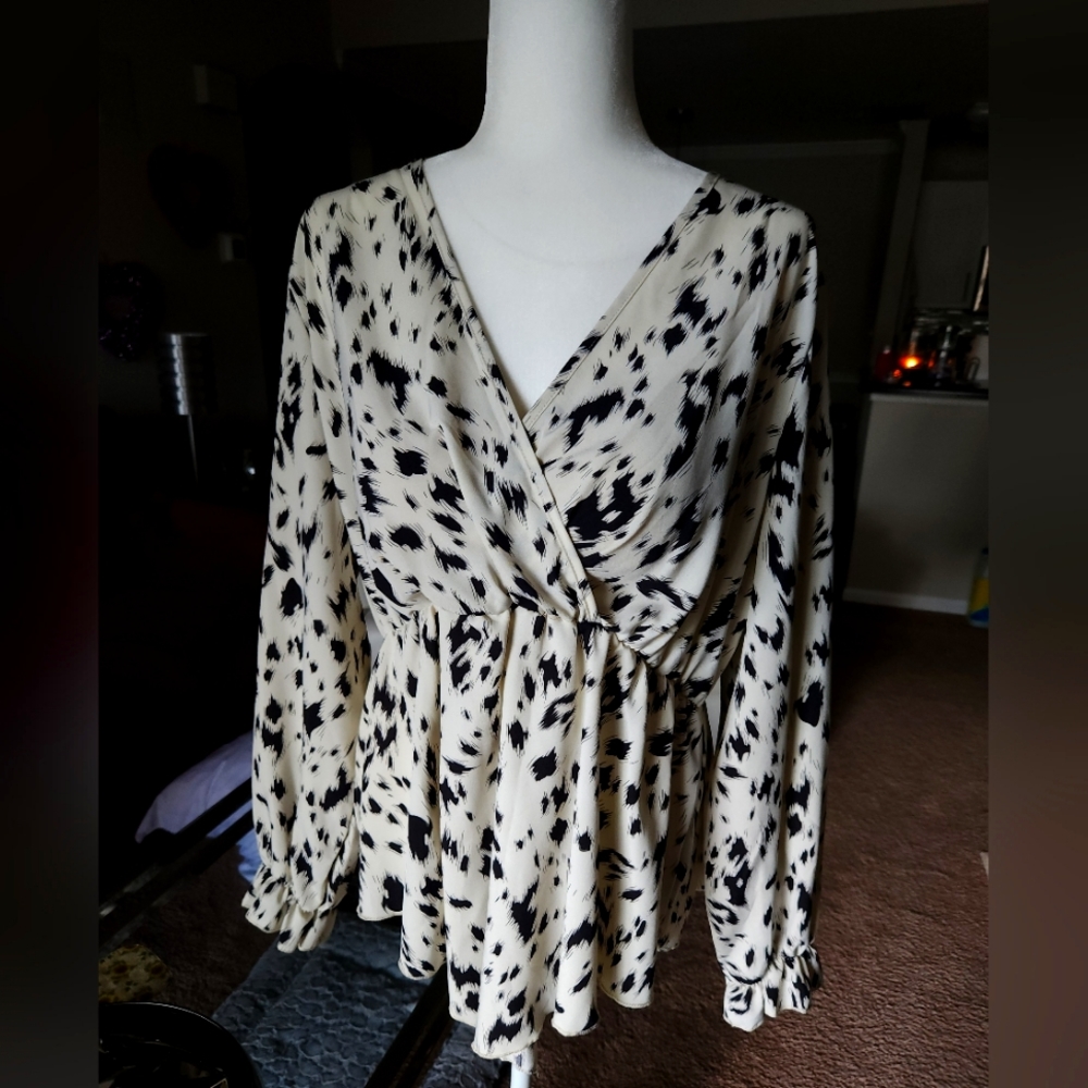 Shein Curve Wrap-style Blouse
